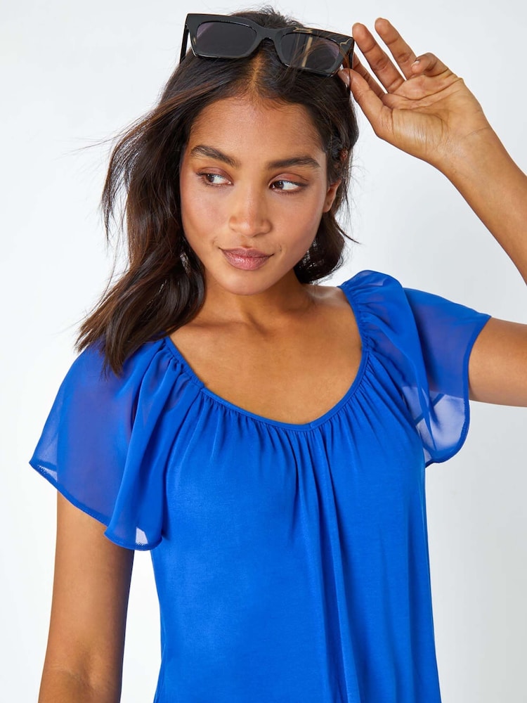 Roman Chiffon Sleeve Stretch Jersey Top - Imagen 2 de 5 Roman Chiffon Sleeve Stretch Jersey Top - Imagen 2 de 5