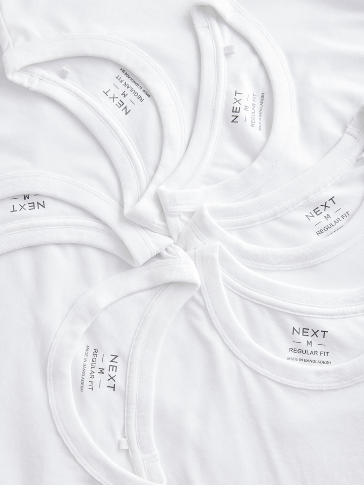 Weiß - Basic Crew Neck Regular Fit T-Shirt 6 Pack - Bild 8 von 8