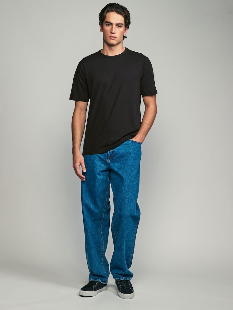 Black Basic Crew Neck Regular Fit T-Shirt 6 Pack - Image 3 of 8