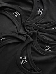 Schwarz - Basic Crew Neck Regular Fit T-Shirt 6 Pack - Bild 7 von 8