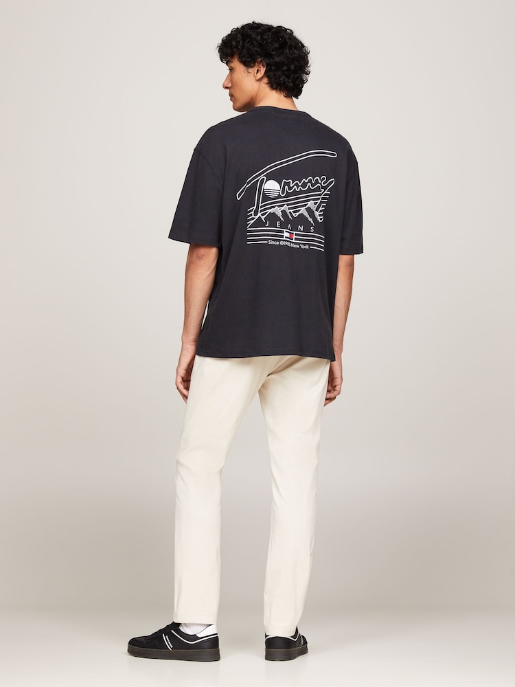 Tommy Jeans Black Oversized Vintage Explorer 100% Cotton T-Shirt - Image 2 of 5