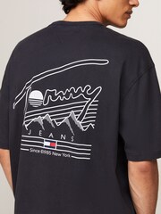 Tommy Jeans Black Oversized Vintage Explorer 100% Cotton T-Shirt - Image 3 of 5