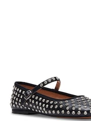 Steve Madden Black Vinetta-R Rhinestone Ballerina Shoes - Image 5 of 10