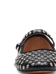 Steve Madden Black Vinetta-R Rhinestone Ballerina Shoes - Image 6 of 10