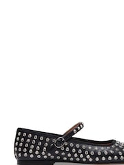 Steve Madden Black Vinetta-R Rhinestone Ballerina Shoes - Image 7 of 10