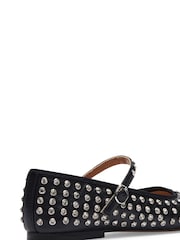 Steve Madden Black Vinetta-R Rhinestone Ballerina Shoes - Image 8 of 10