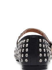 Steve Madden Black Vinetta-R Rhinestone Ballerina Shoes - Image 9 of 10