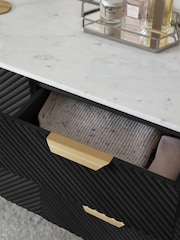 Black Valencia Marble and Mango Wood 6 Drawer Chest of Drawers - Image 3 of 8