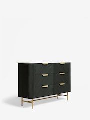 Black Valencia Marble and Mango Wood 6 Drawer Chest of Drawers - Image 5 of 8