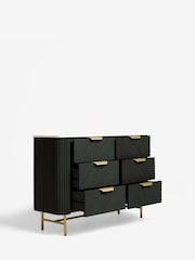 Black Valencia Marble and Mango Wood 6 Drawer Chest of Drawers - Image 6 of 8