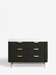 Black Valencia Marble and Mango Wood 6 Drawer Chest of Drawers - Image 7 of 8
