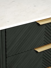 Black Valencia Marble and Mango Wood 6 Drawer Chest of Drawers - Image 8 of 8