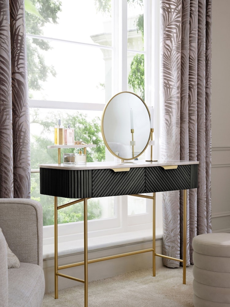 Black Valencia 2 Drawer Solid Mango Wood Dressing Table - Image 1 of 8
