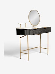 Black Valencia 2 Drawer Solid Mango Wood Dressing Table - Image 5 of 8