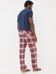 FatFace Navy Check Pyjama Set - Image 2 of 7