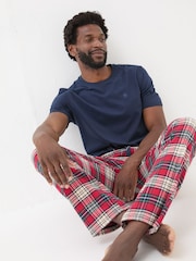 FatFace Navy Check Pyjama Set - Image 5 of 7