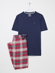 FatFace Navy Check Pyjama Set - Image 7 of 7