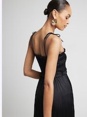 River Island Crinkle Shirred Midi Dress - Image 2 of 4