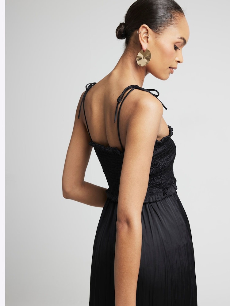 River Island Crinkle Shirred Midi Dress - Image 2 of 4