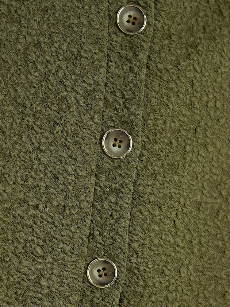 River Island Green Textured Sleeveless Shirt - Image 4 of 4