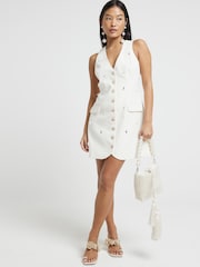 River Island White Waistcoat Embelished Mini Dress - Image 1 of 4