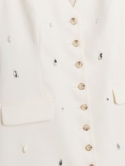 River Island White Waistcoat Embelished Mini Dress - Image 4 of 4
