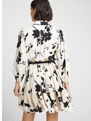 River Island Cream Belted Shirt Dress - Image 3 of 4