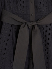 River Island Black Belted Puff Broidery 100% Cotton Dress - Image 6 of 6