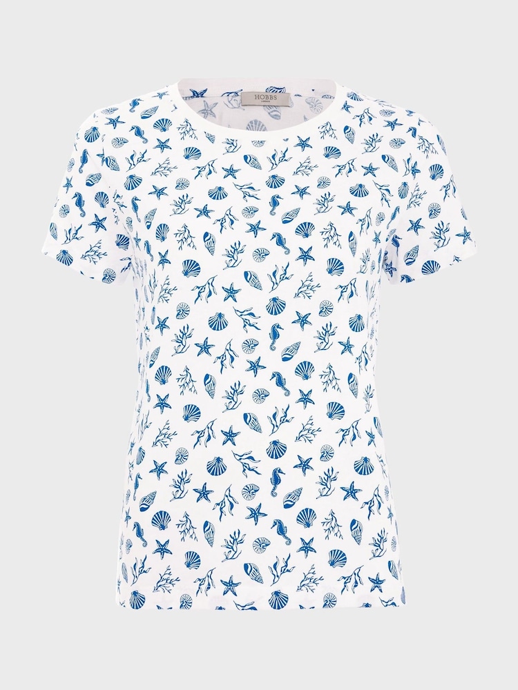 Hobbs Blue 100% Cotton Pixie Printed T-Shirt - Image 4 of 4 Hobbs Blue 100% Cotton Pixie Printed T-Shirt - Image 4 of 4