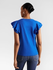 Hobbs Blue Isabella 100% Cotton Top - Image 2 of 4