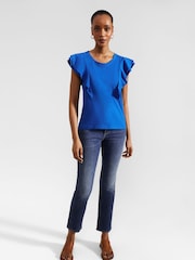 Hobbs Blue Isabella 100% Cotton Top - Image 3 of 4