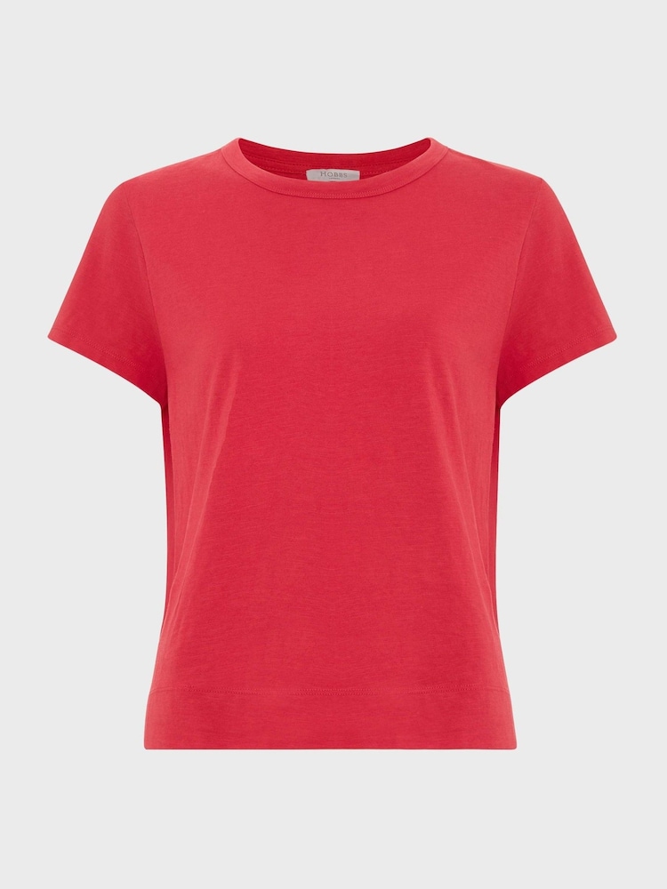 Hobbs Pink 100% Cotton Adaline T-Shirt - Image 4 of 4 Hobbs Pink 100% Cotton Adaline T-Shirt - Image 4 of 4