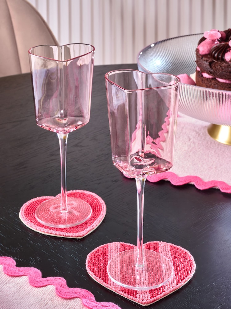 Juego de 2 copas de vino con corazones - Imagen 2 de 4
