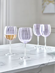 Set of 4 Lilac Purple Ottilie Wine Glasses - Image 1 of 3