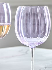Set of 4 Lilac Purple Ottilie Wine Glasses - Image 2 of 3