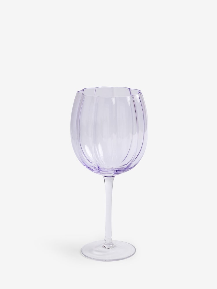 Set of 4 Lilac Purple Ottilie Wine Glasses - Image 3 of 3