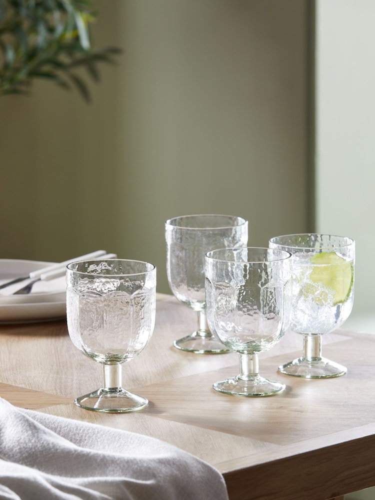 Set of 4 Green Bronx Tinted Wine Glasses - Image 1 of 3