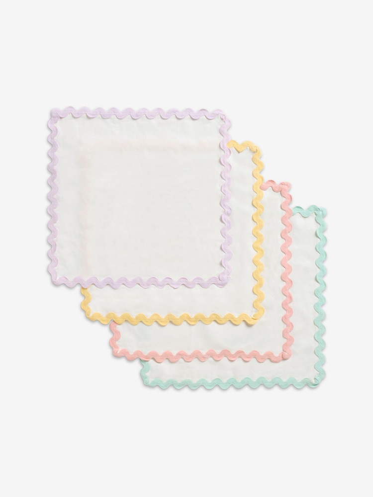 Set of 4 Multi Wiggle Trim Napkins - Image 3 of 3