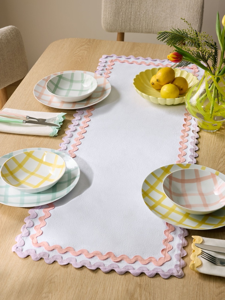 Purple Wiggle Trim Kitchen Table Runner - Image 1 of 4