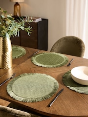 Set of 4 Fringe Weave Placemats - صورة 1 من 4