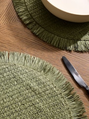 Set of 4 Fringe Weave Placemats - صورة 2 من 4