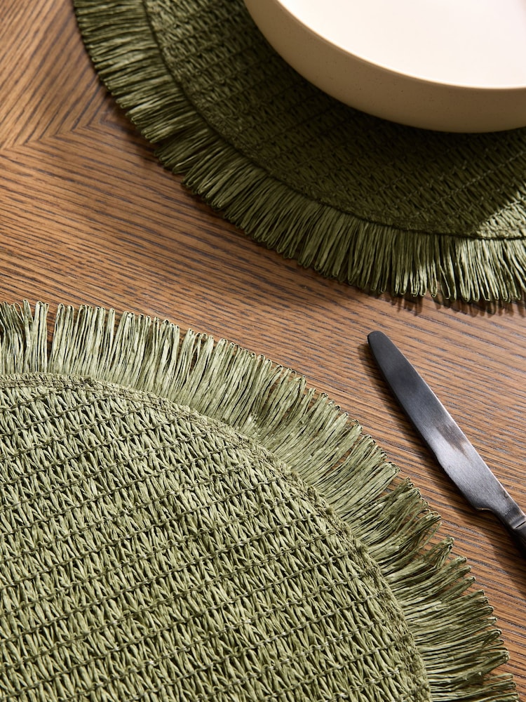 Set of 4 Fringe Weave Placemats - صورة 2 من 4