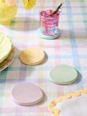 Komplet 4 pastelnih keramičnih podstavkov za kozarec/steklenico - Slika 1 iz 3