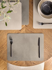 Set of 4 Natural Reversible Soft Faux Leather Placemats - Image 1 of 3