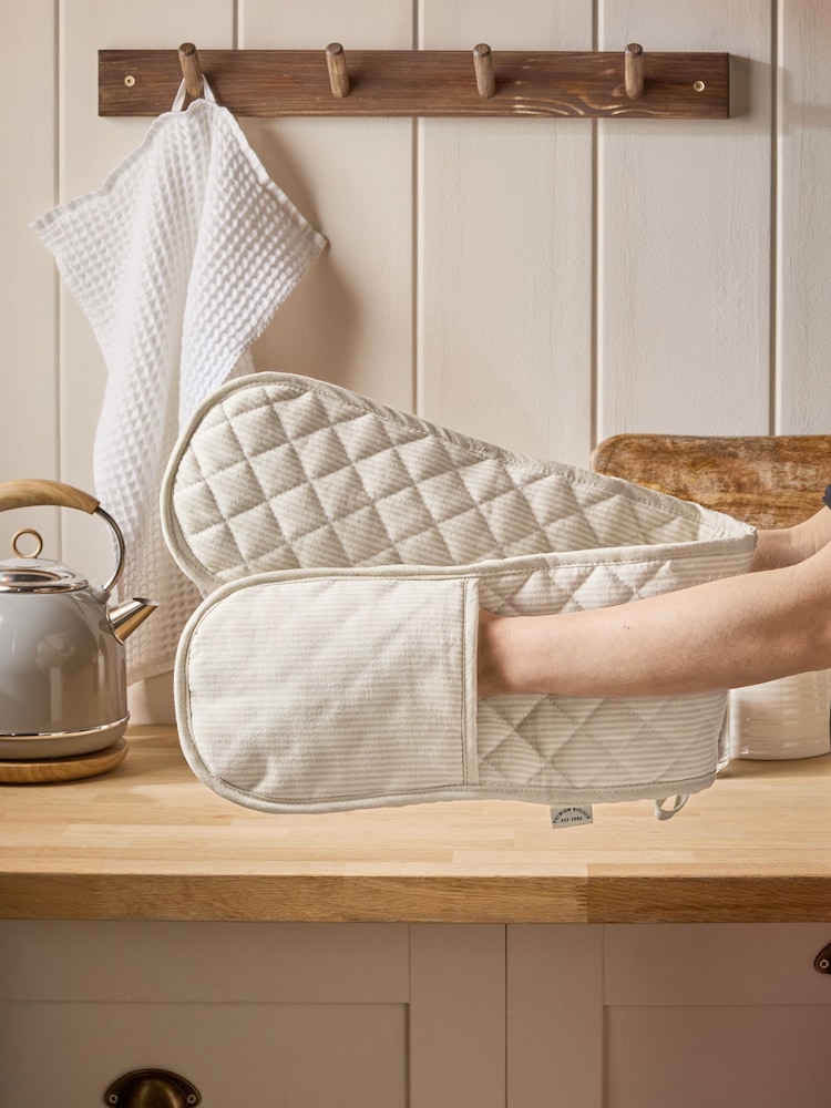 Natural Bronx Stripe Double Oven Glove - Image 1 of 5 Natural Bronx Stripe Double Oven Glove - Image 1 of 5