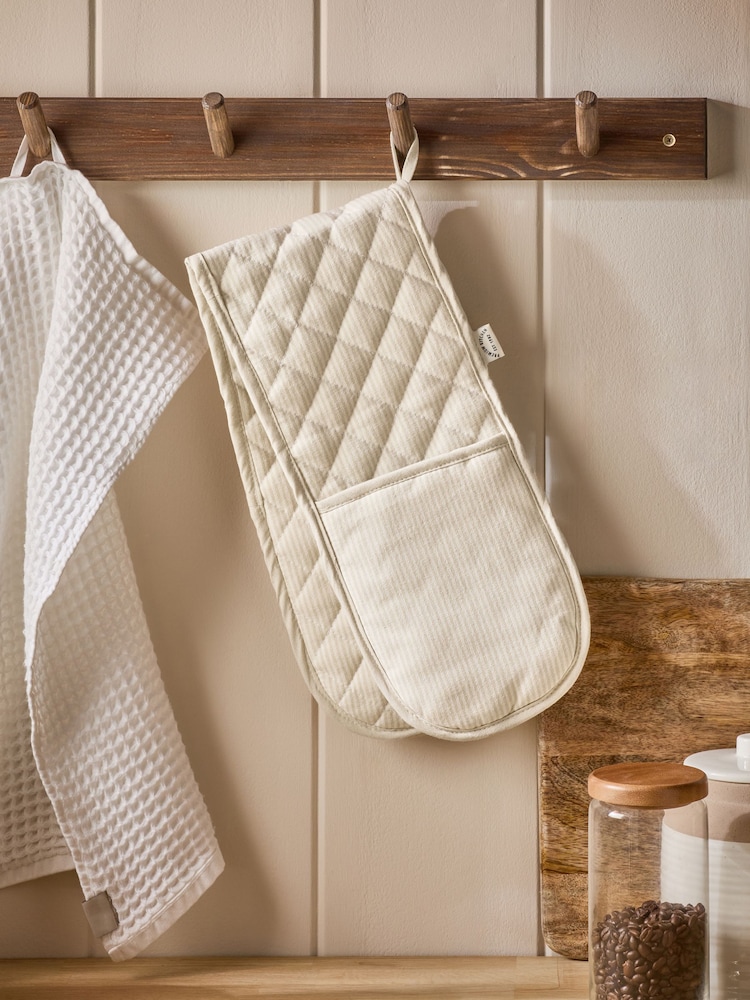 Natural Bronx Stripe Double Oven Glove - Image 2 of 5
