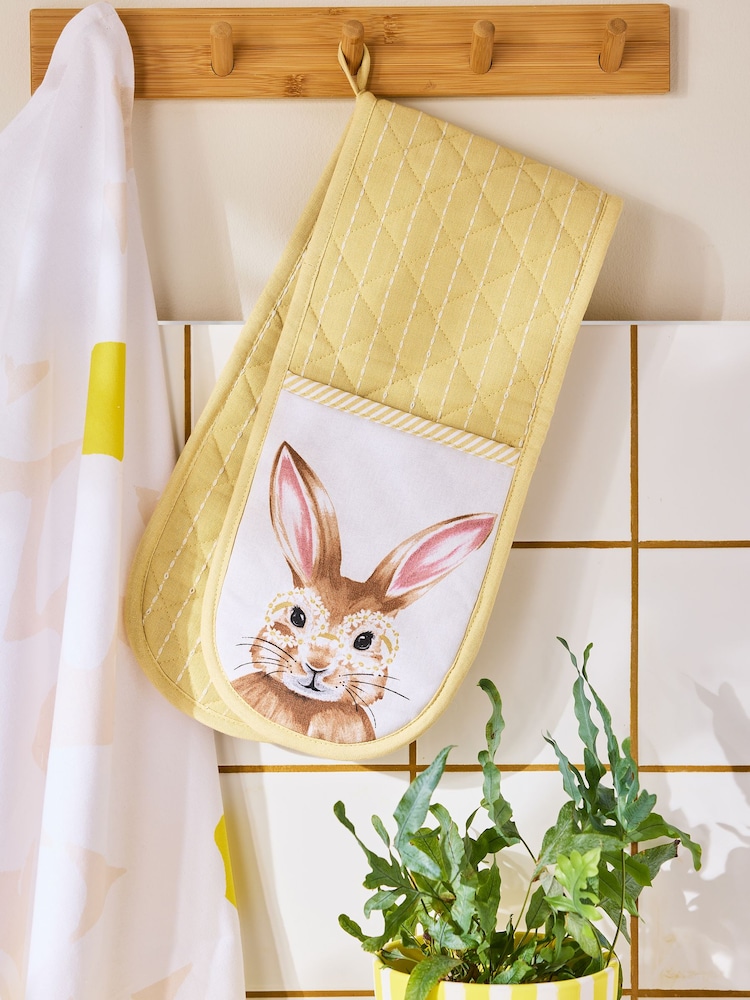 Yellow Bunny Rabbit Oven Gloves - Image 1 of 4