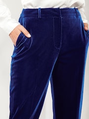 Friends Like These Blue Velvet Tailored Ankle Grazer Trousers Co Ord Suit - Image 3 of 4
