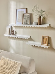 White Wavy Picture Wall Shelf - Image 1 of 5