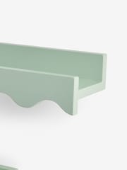 Sage Green Wavy Picture Wall Shelf - Image 4 of 5